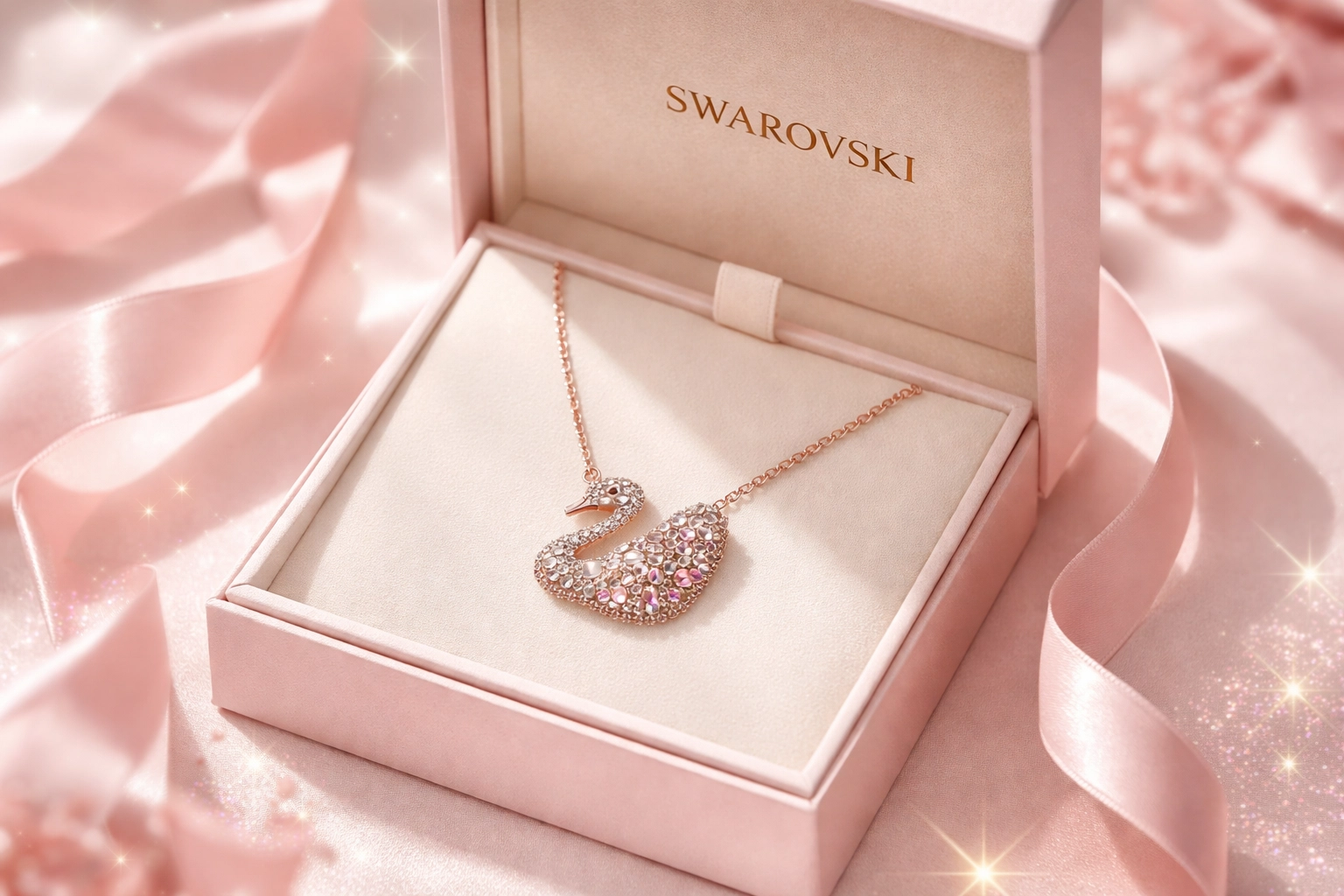 Swarovski swan necklace in a gift box (Valentine’s gift for her).