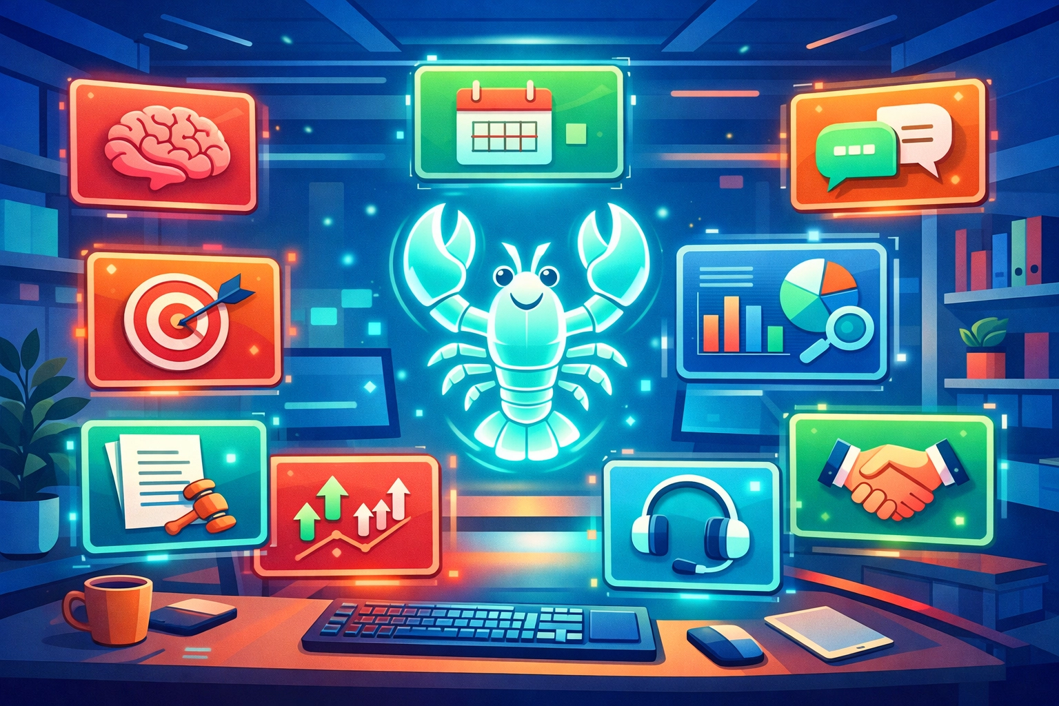 OpenClaw AI automation dashboard showing 10 use cases for productivity and business in 2026