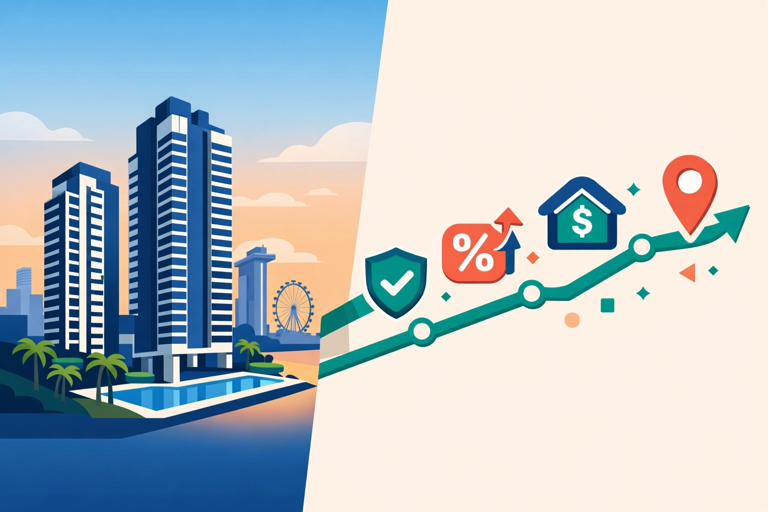 Vela Bay investment analysis showing capital appreciation and rental yield projections