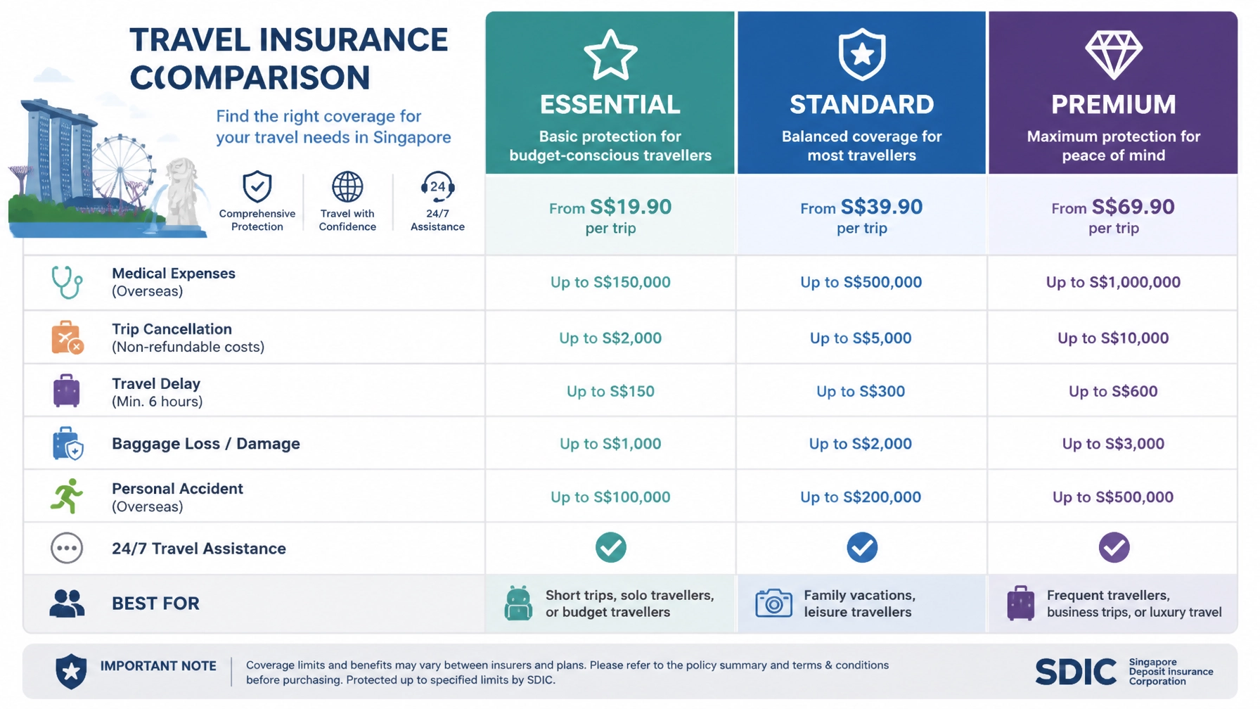 Travel Insurance Comparison Tiers Singapore